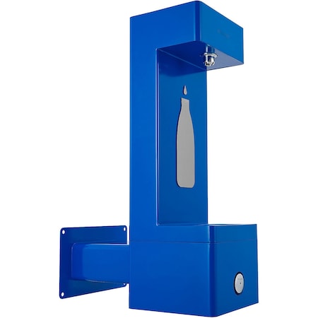 Global Industrial Outdoor Wall Mount Bottle Filling Station w/Filter, Blue 270313BLF
