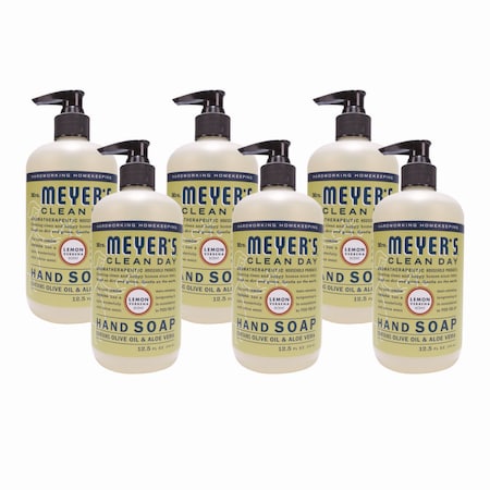 Mrs. Meyers Clean Day Clean Day Liquid Hand Soap, Lemon Scent, 12.5 oz, 6PK 373205