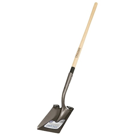 Vulcan 14 ga Square Point Shovel, Wood Double Riveted Handle, 48 in L Handle 34462
