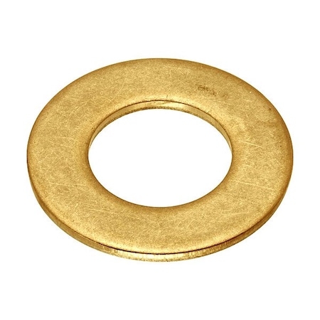 Zoro Select Flat Washer, For Screw Size 1/2 in , Brass Plain Finish, 5 PK WASB12NBR