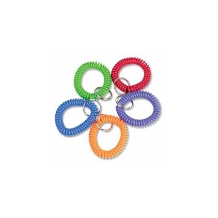 Controltek Wrist Key Coil Key Organizers, Blue; Green; Orange; Purple; Red, 10PK 565104