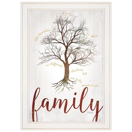 Homeroots Family Tree 1 White Framed Print Wall Art 415453