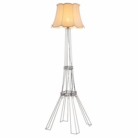 Homeroots 56" Brass LED Light Changing Floor Lamp With Beige Bell Shade 531005