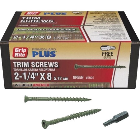 Do It Best PrimeGuard Plus No, 8 x 2-1/4'' Star Drive Green Exterior Screw, 1 Lb. DIB256947