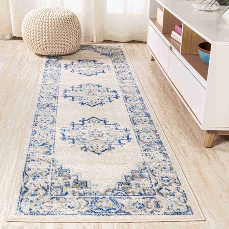 Jonathan Y Inigo Cottage Medallion Blue/Gray 2 ft. x 8 ft. Runner Rug BMF107A-28