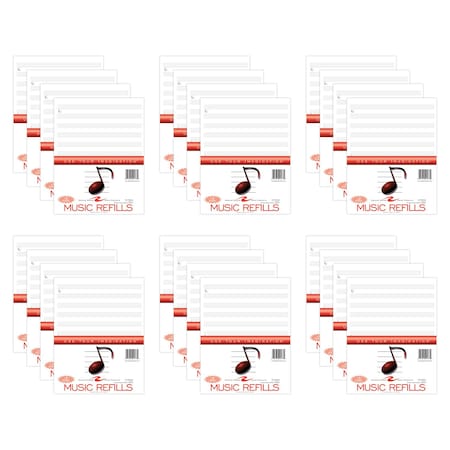 Roaring Spring Case of Music Filler Paper, 12 Staves of Music Lines, 11"x8.5", 20 sht/pk, 3 Hole Punched 20177cs