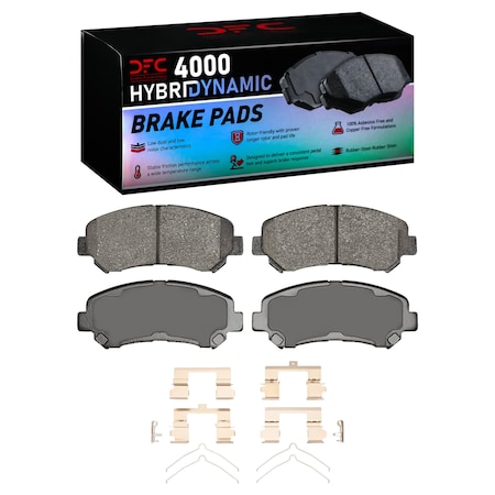 Dynamic Friction Co DFC HybriDynamic Brake Pads Hrdwr Kit 4000-1374-01