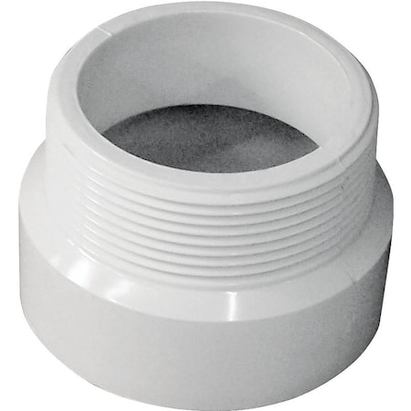 Genova CANPLAS Pipe Adapter, 2 in, MNPT x Hub, PVC, White 192872