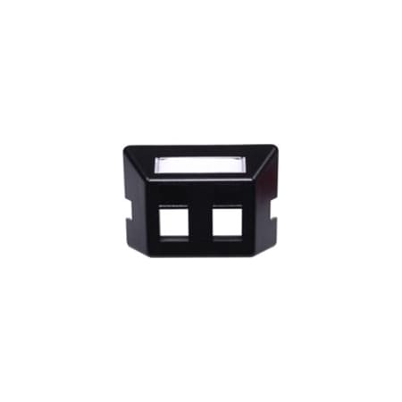 Hubbell Premise Wiring 2-PORT FACEPLATE UNLOADED, FOR MODULAR FURNITURE, BLACK FP2BK