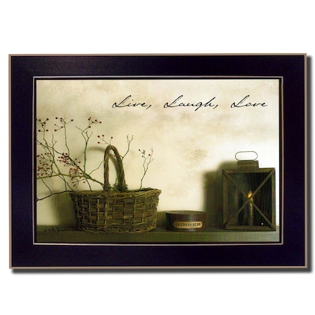 Homeroots Live Laugh and Love Black Framed Print Wall Art 404621