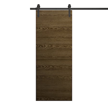 Sartodoors Modern Barn Door 42 x 96 inches, Ego 5000 Marble Oak, 8FT Rail Track Heavy Hardware Set, Solid Pa EGO5000BD-B-DMR-4296