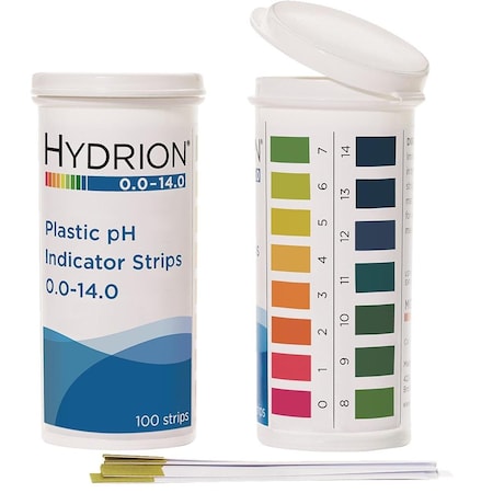 Hydrion Plastic pH Strips, PK100 9800
