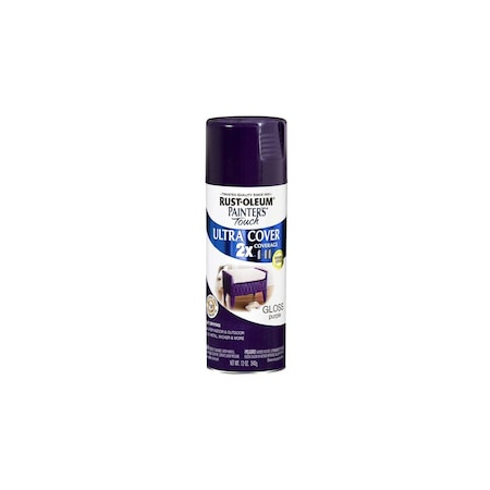 Rust-Oleum PAINTER'S Touch Gloss Spray Paint, Gloss, Purple, 12 oz, Aerosol Can 334042