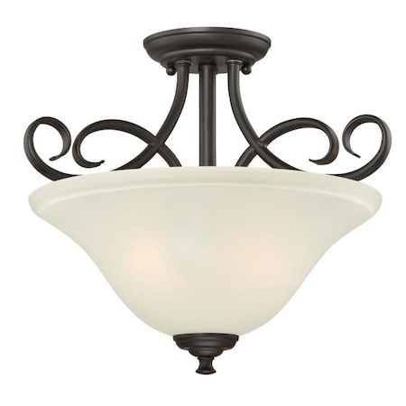 Westinghouse Two-Light Indoor Semi-Flush Ceiling Fixture Dunmore ORB Frstd Gls 6306500