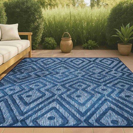 Jonathan Y Balansat Moroccan Diamond Navy 3 ft. x 5 ft. Indoor/Outdoor Area Rug IBZ100B-3
