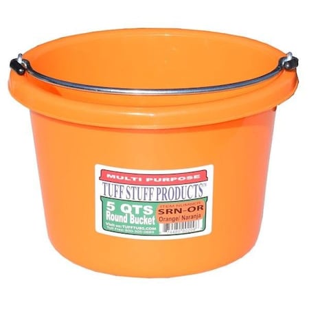 Tuff Stuff Prods 5 QTS ROUND BUCKET ORANGE SRNOR