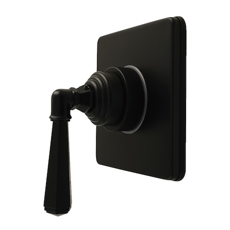 Kingston Brass Single-Handle Six-Way Diverter Valve with Square Trim Kit, Matte Black KS4040HL