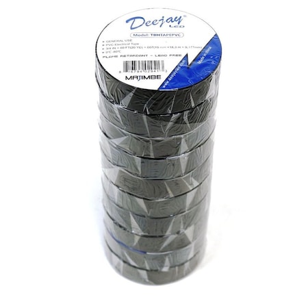 Deejay Led PVC Electrical Tape Universal Application 3/4-in x 60 feet rolls, 10PK TBHTAPEPVC