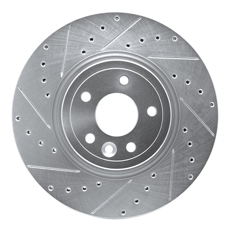 Dynamic Friction Co DFC Brake Rotor - Drilled and Slotted - Silver 631-20031L