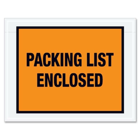 Zoro Select Packing List Envelopes, Orange, PK1000 PL22