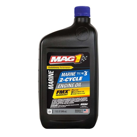 Mag 1 2-Cycle Synthetic Blend Marine Motor Oil, TC-W3, 1 Qt. MAG00609