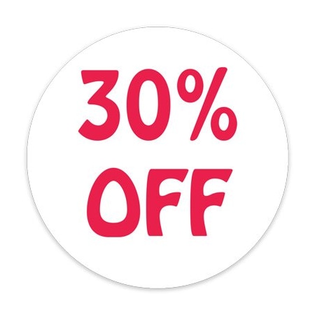 Specialty Store Services 30 Percent Off Preprinted Retail Labels, Circle 5731