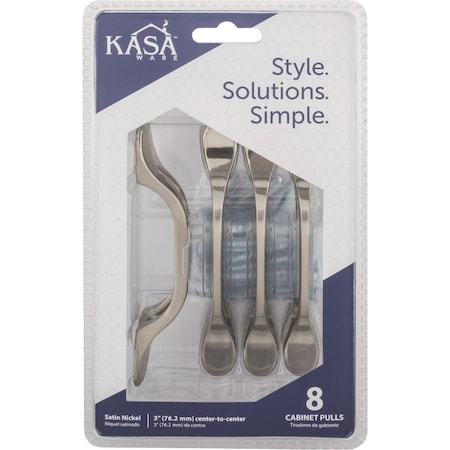 Hardware Resources KasaWare 5'' Satin Nickel Cabinet Pull, 8PK K9973SN-8