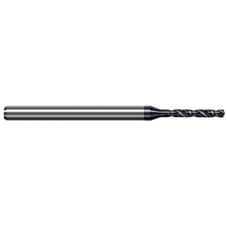 Harvey Tool 2.381 mm Drill DIA x 18.000 mm Flute L Carbide HP Drill for Hardened Steels, 2 Flutes, AlTiN Nano Coa CZS0937-C6