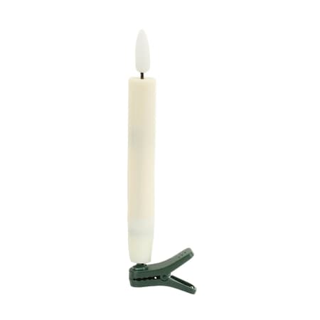 Homeroots Set of Ten Beige Flameless Clip-On Christmas Taper Candles, 10PK 633849