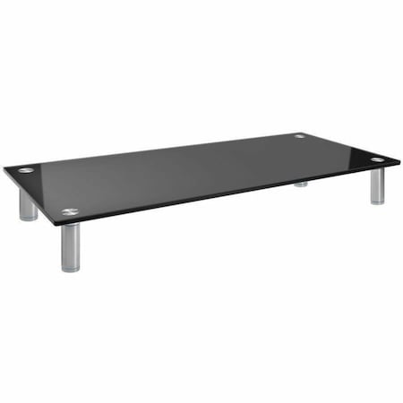 Monoprice Workstream by Medium Multimedia Desktop Monitor Stand_ Black Glass 16360