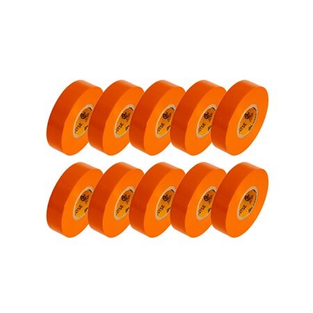 Gtse Orange Vinyl Electrical Tape, 3/4in x 66ft - Pack of 10, 10PK PVC-400-ORA-10