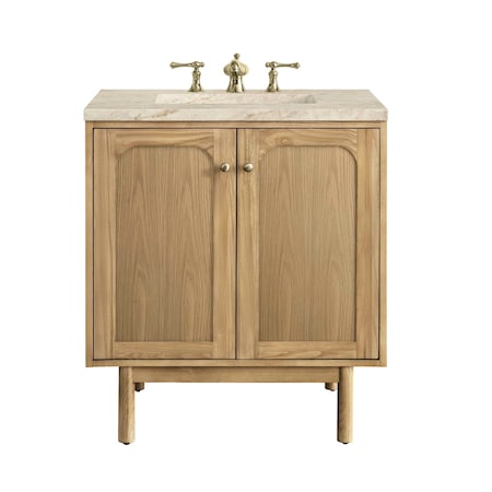 James Martin Vanities Laurent 30" Single Vanity, Light Natural Oak, w/ 3 CM Tajnar Eclos Top 545-V30-LNO-3TJR