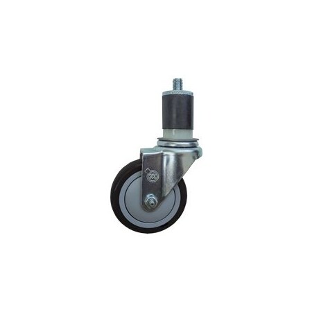 Service Caster 4'' SS Black Poly Wheel Swivel 1-3/8'' Expanding Stem Caster SCC-SSEX20S414-PPUB-BLK-138