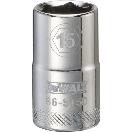 Dewalt Drive Socket, 6-Point, 15mm - 1/2in DWMT86515OSP