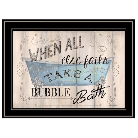 Homeroots Take A Bubble Bath 2 Black Framed Print Bathroom Wall Art 406478