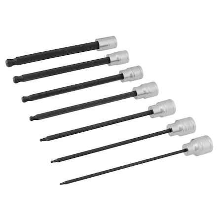 Performance Tool 7-Pc 3/8 In Dr. Met Hex Bit Set Hex Bit Socket, W38751 W38751