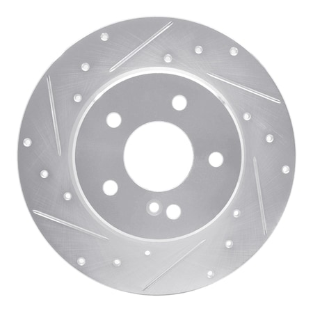 Dynamic Friction Co DFC Brake Rotor - Drilled and Slotted - Silver 631-63032L