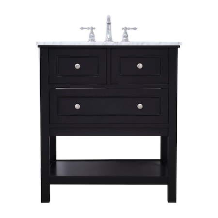 Elegant Decor 30 in. Metropolis Single Bathroom Vanity Set - Black VF27030BK