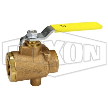 Dixon Ball Valve with NPT Tap, 1 in Nominal, FNPT End Style, Full Port, RTFE Seat/Stuffing Box Ring Softgo BBV100VT