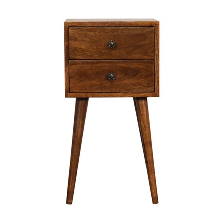 Homeroots 22" Brown Solid Wood Two Drawer Nightstand 701703