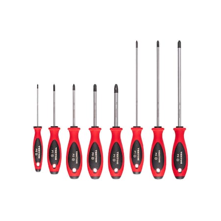 Tekton Phillips Screwdriver Set, 4, 8 IN Shanks, 8-Piece, #0-#4 DWP90000