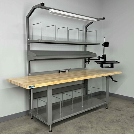 Stackbin Hand Crank Packing Work Bench, 96"W, 1000l 4-8XPACK-3M-BK