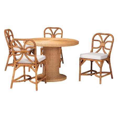 Bali & Pari Wilmer Natural Rattan Dining Set 264-14154-14383-ZORO
