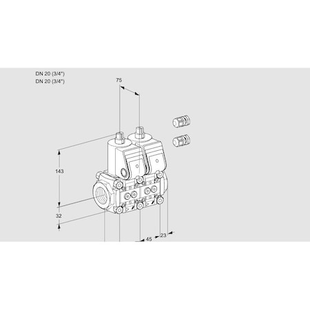 Honeywell Kromschroder VLV, SOLND, DBL, EU CERTIFIED, DN20, RP INT T KS88100540