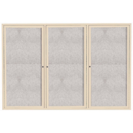 Aarco Outdoor Enclosed Bulletin Board w/ Al Frame, Powder Coated Ivory, 48''Hx72''W ODCC4872-3RIV