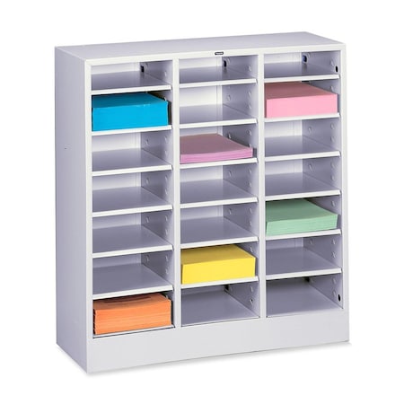 Tennsco Literature Sorter 21 Compartments, 30-5/8"W x 11-1/2"D Light Gray 4075LGY