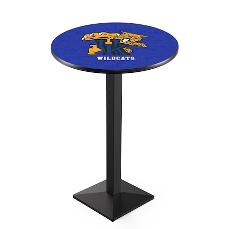Holland Bar Stool Co 42" Blk Wrinkle Kentucky "Wildcat" Pub Table, 36" dia. Top L217B4236UKYCat