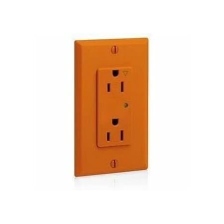 Leviton Surge Protector Receptacle, 15 Amp, 125 Volt, 5-15R NEMA, Orange 5280-IGO
