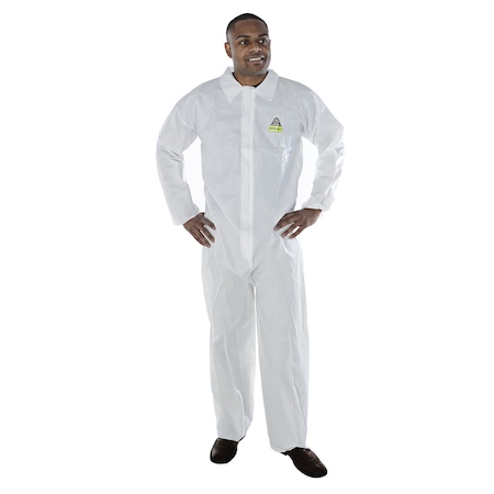 Defender Coverall, White Microporous, PK25 MP100M