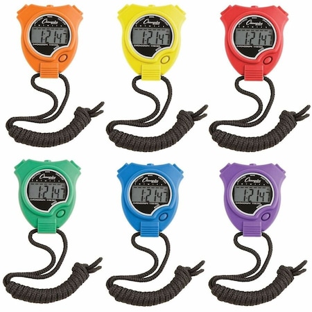 Champion Sports TIMER;STOP WATCH;6BX;AST, PK6 CSI910SET